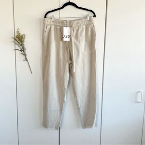 Zara NWT Linen Wide Drawstring Pants 
• Sz L